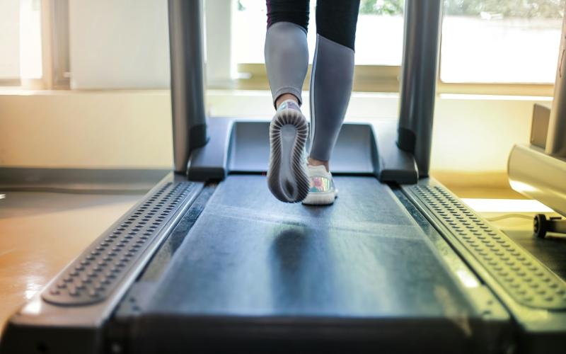 a person walking on a treadmill