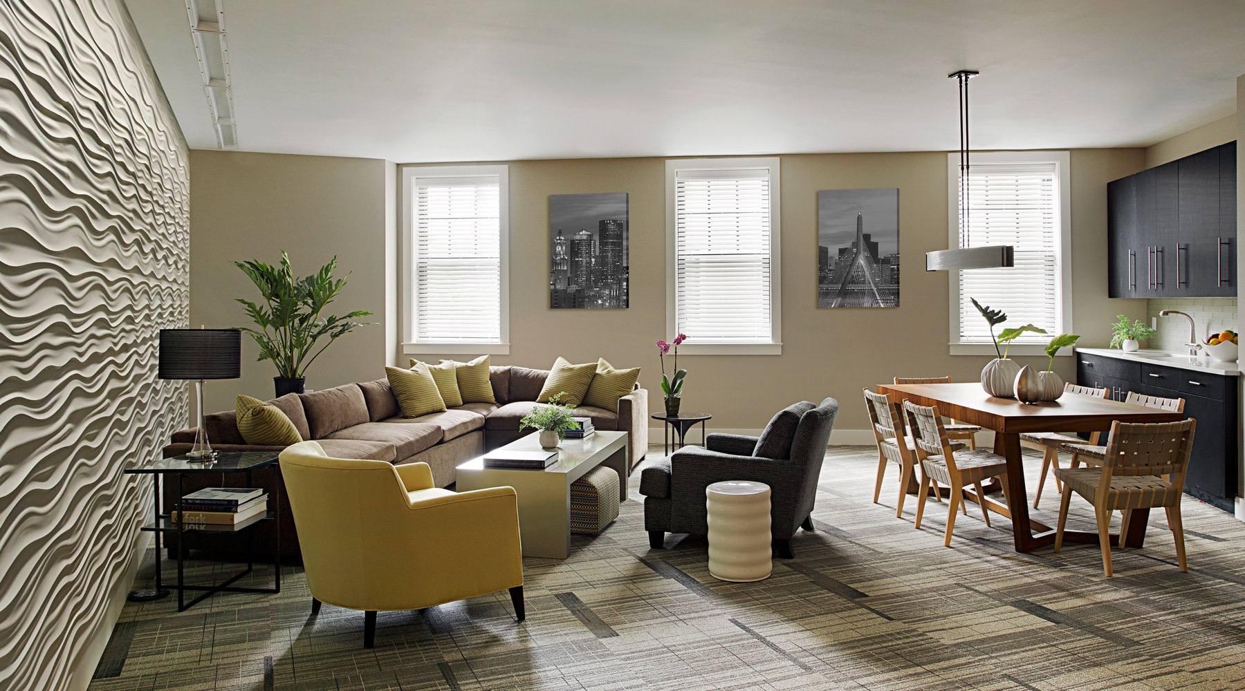 State-of-the-art-Amenities a spacious room with 2 windows