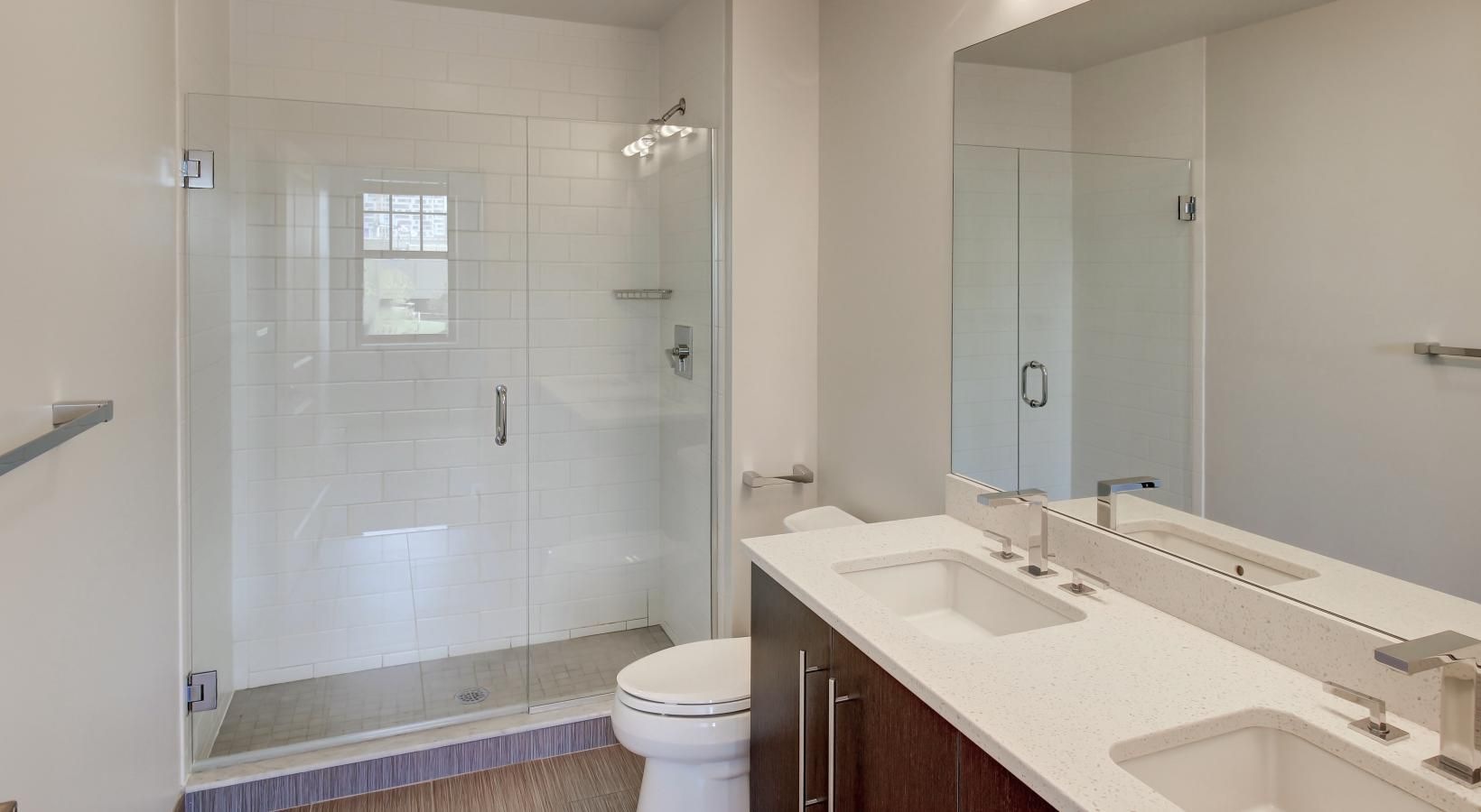 Bathroom options with thoughtful details a bathroom with a shower and sink