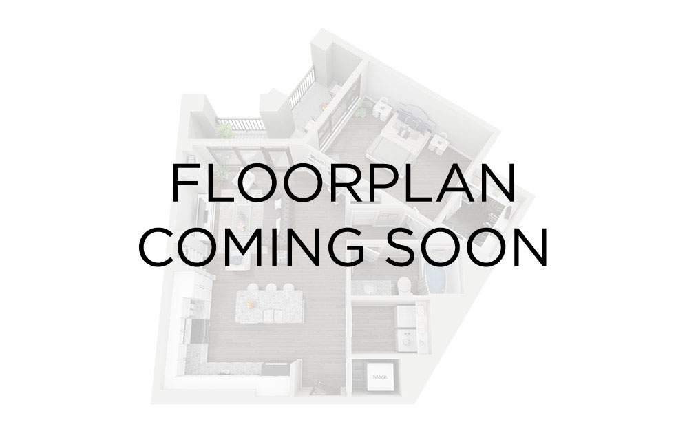 A5D - 1 bedroom floor plan layout with 1 bathroom and 877 square feet